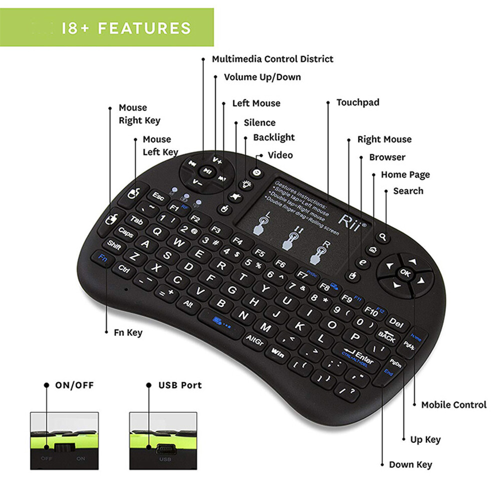 Portable Mini 2.4G Wireless Bluetooth Keyboard with Touch Pad for PC Laptop