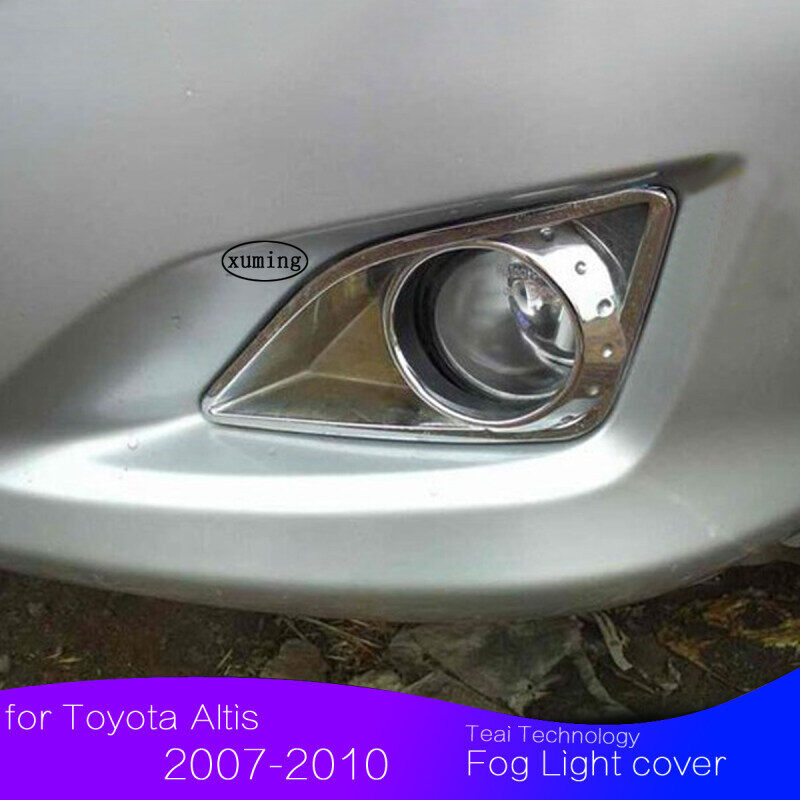 Xuming Fog Light Cover For toyota altis 2007-2013 Car front fog frame trim Chrome Exterior Accessories