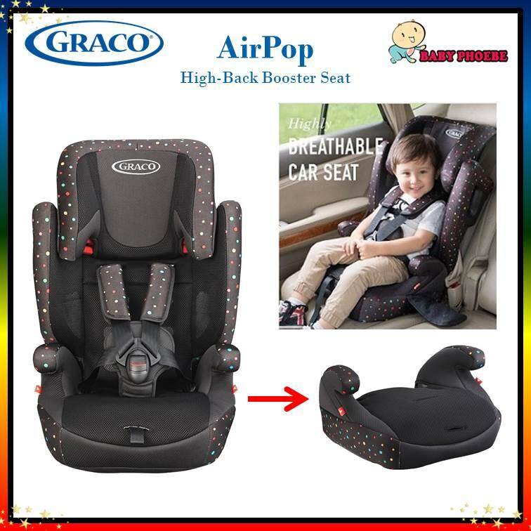 Graco Airpop 3 In 1 Breathable Material Lightweight High Back Booster Seat With Harness 9kg 36kg Approx To 11 Years