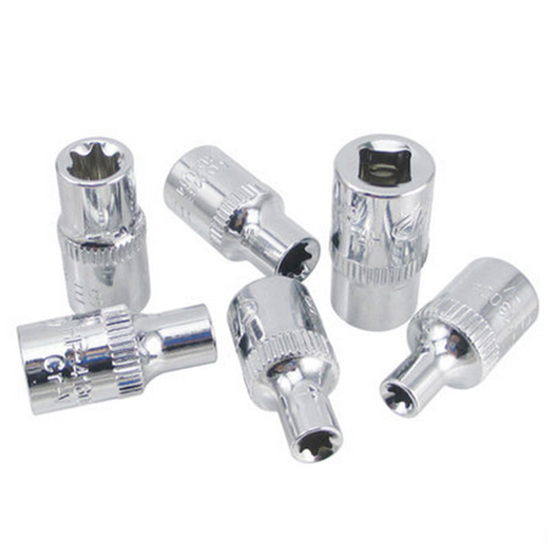 6pcs/set 1/4 Inch Torx Stars Female Bits E Sockets E4 E5 E6 E7 E8 E10 Hand Tool