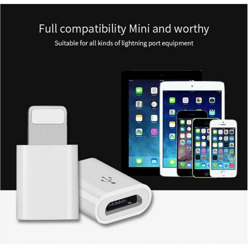 2Pcs Micro USB To Lightning Adapter Converter
