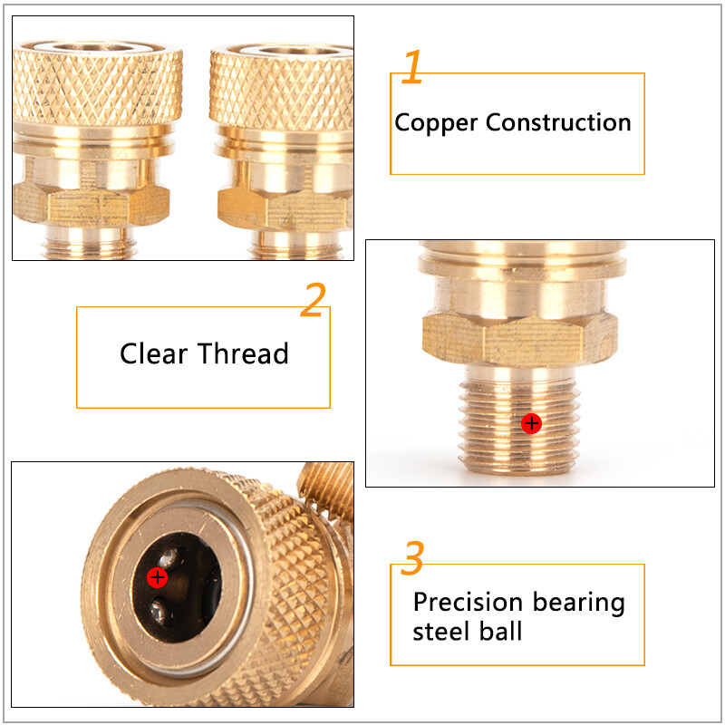 PCP High Pressure M10x1 Thread Quick Coupler Connector Quick Disconnect Copper Air Socket Connection Air Pump PCP Pump