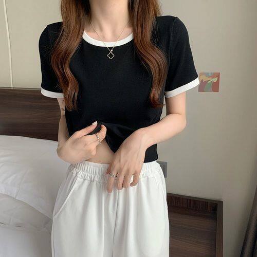 BG World Áo thun ngắn tay cotton màu trơn mùa hè thời trang BGW002