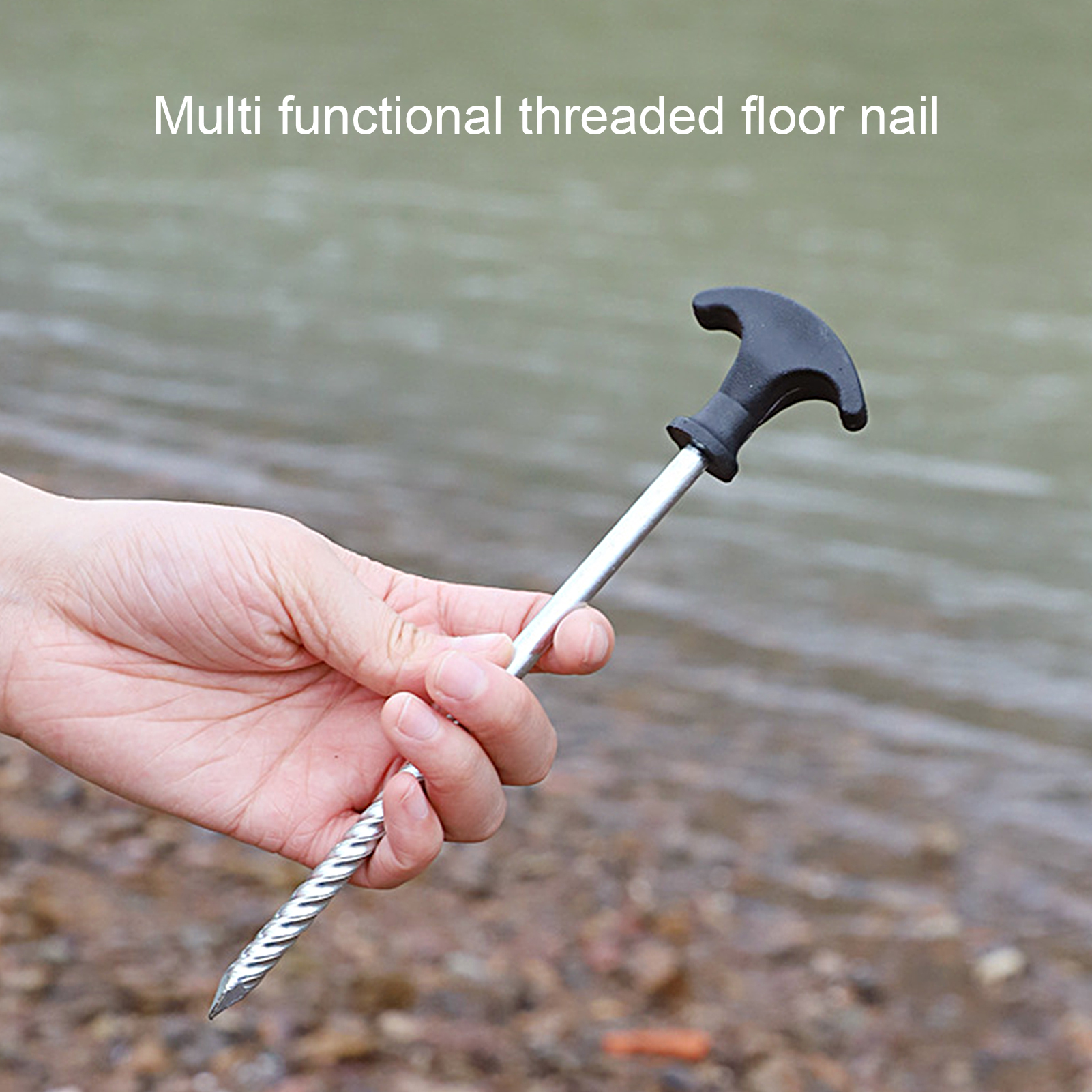 Camping Tent Stake Strong Load-bearing Thickened Windproof Galvanized Iron Impact Resistance Camping Garden Canopy Stake for Outdoor Ground Nail Strong