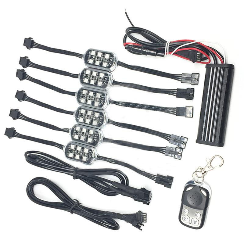 36LED Motorcycle Pod Light Ground Effect Kit Remote Control For Harley