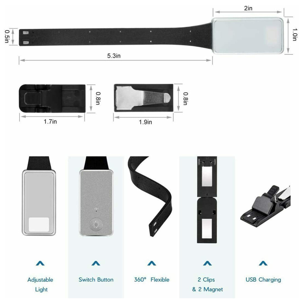 Đèn Đọc Sách Kẹp Sạc USB Đèn Đọc Sách LED Linh Hoạt Cho Người Đọc Kindle