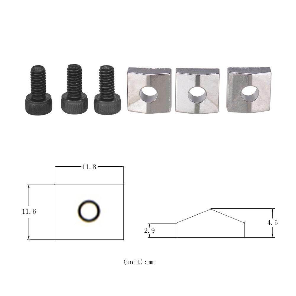 [okoogee]Electric Guitar Tremolo Bridge String Locks Strings Locking System Metal Nut Block & Clamp Hex Screws Guitar Parts Accessories, Pack of 3 Sets