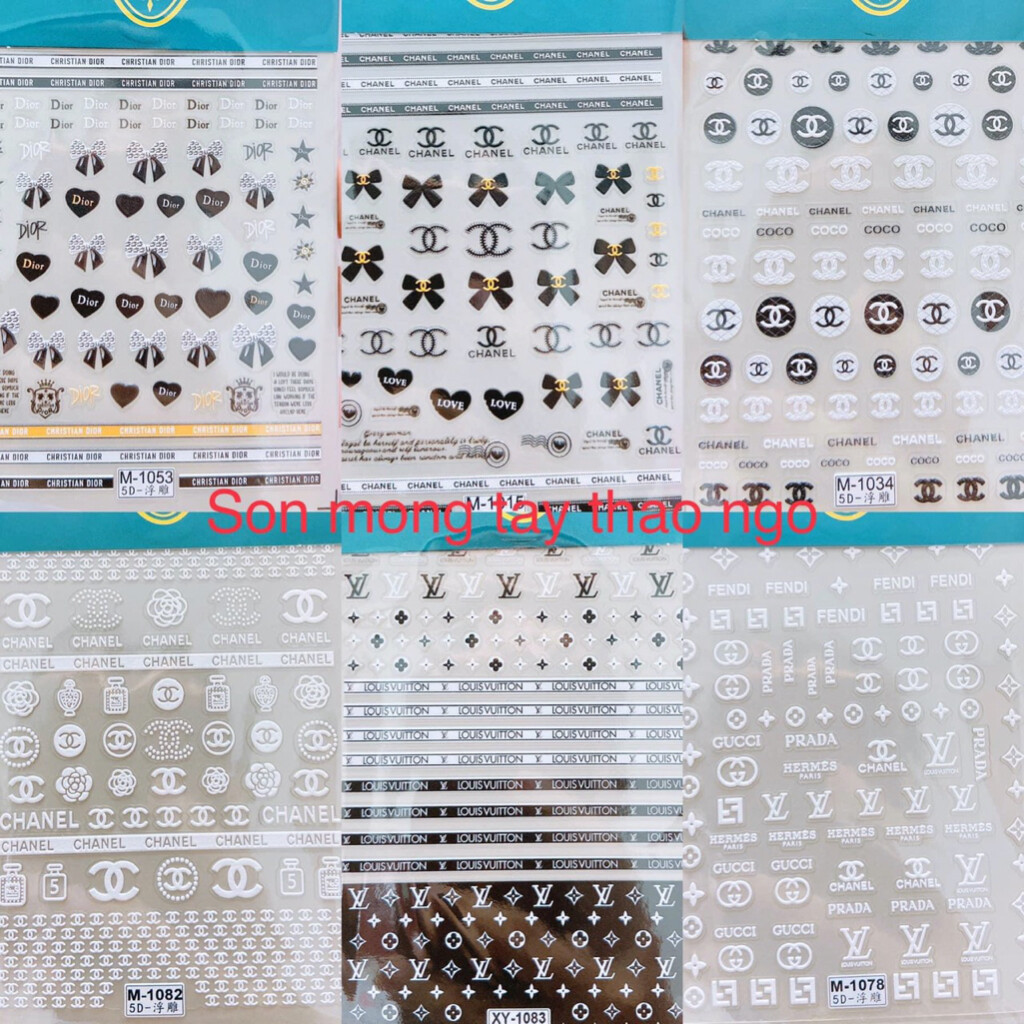 (Hàng mới về) Stick dán 5d stick thương hiệu siêu dễ thương dành cho nail
