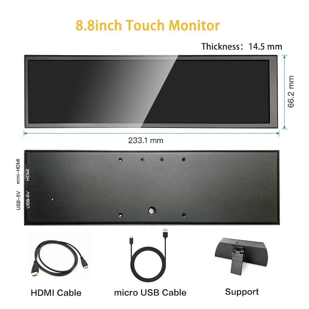 8.8'' Capacitive Touch 480X1920 Long Strip Portable Monitor, Stretched ...