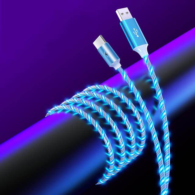 LED Light Glowing Cable Mobile Phone Charging Cables Micro USB Type C Charger For iPhone Xiaomi Huawei Samsung Charge Wire Cord