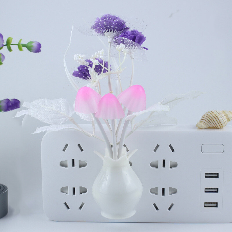 KS LED light night light intelligent light control sensor light room light bedroom light corridor light bedside light home decoration colorful luminous vase 220v