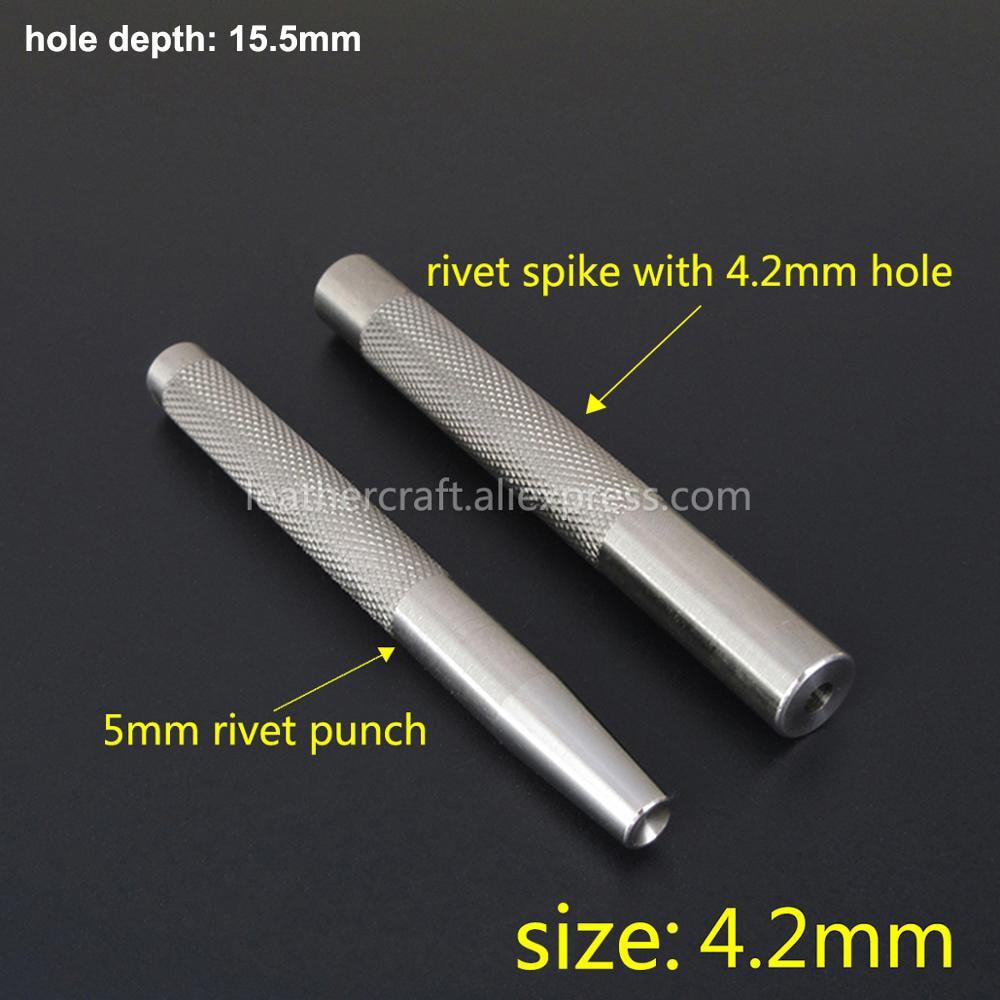 1 Set Craft Tool Copper Rivet & Burrs Riveting Tool Setter Setting Tool Stainless Steel Fasteners Fixing Tool