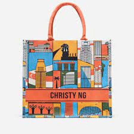 Christy Ng Singapore Skyline Mini Grocery Tote-No Embroidery
