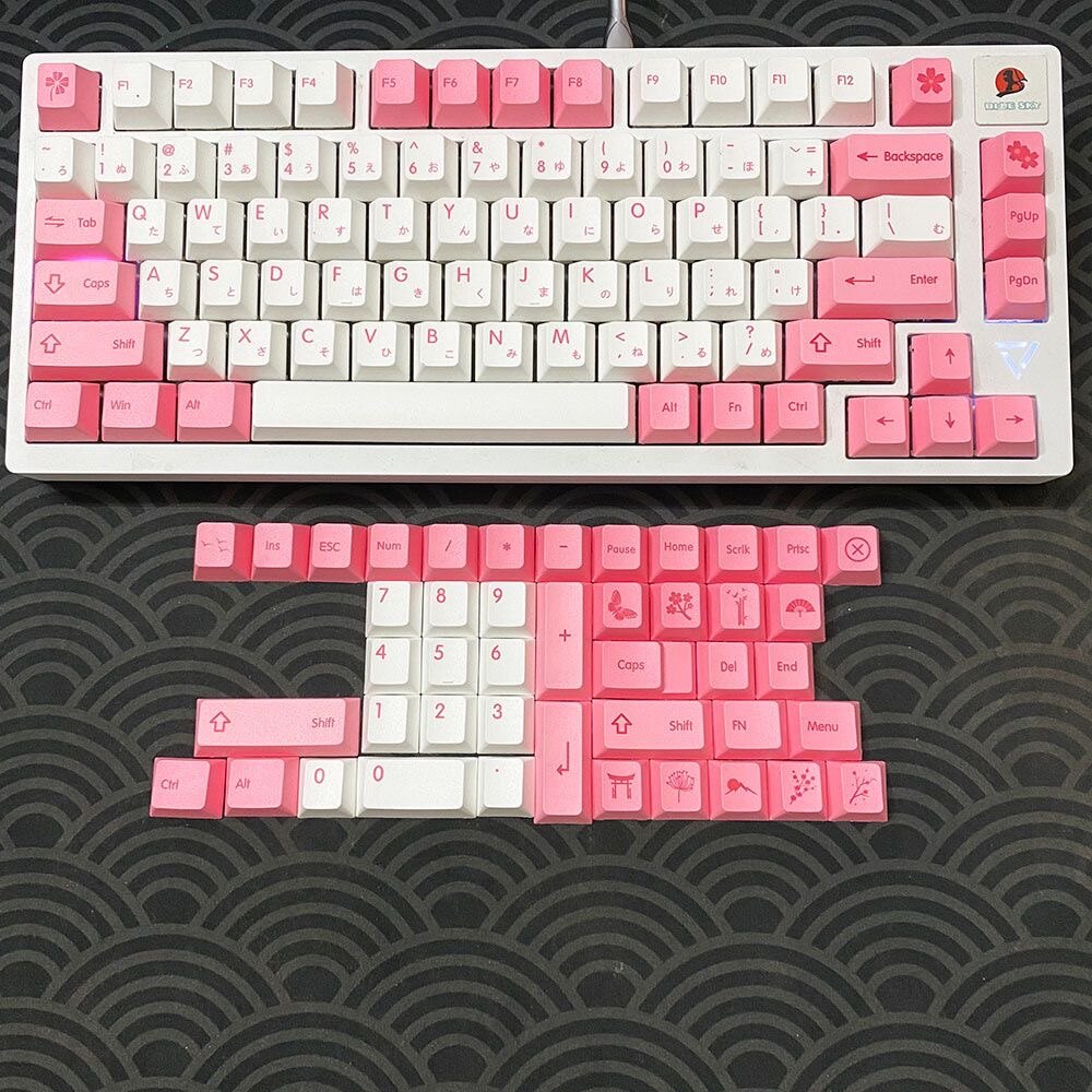 Sakura Keycaps PBT Dye-sub Cherry Profile Keycaps Custom mechanical keyboard keycaps
