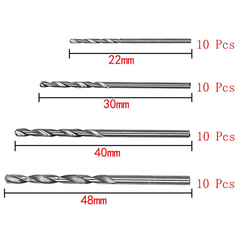 10Pcs HSS Micro Drill Bits - 0.6mm Diameter, Straight Shank, High-Speed Steel (Approx. 20-32mm Length)