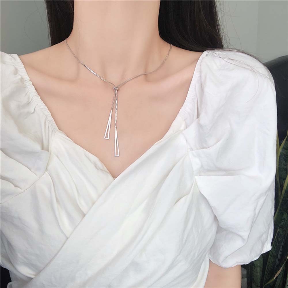Simple Temperament Women Girls Personality Geometric Pendant Choker Fashion Jewelry Clavicle Chain Necklace