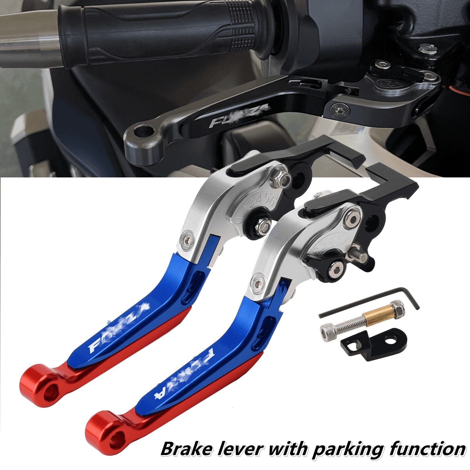 pour Forza 125 250 300 350 750 ADV350 Adapté pour FORZA350 FORZA750 FORZA300 Leviers d'embrayage Frein Pliant Extensible Perche Levier Poignée Frein (Color : R
