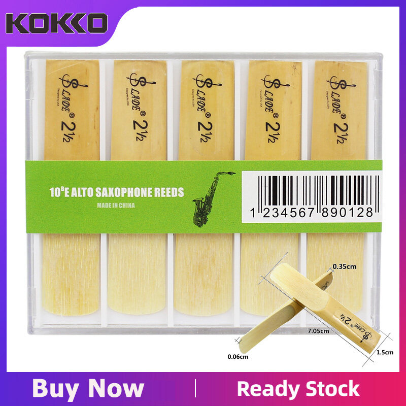 KOKKO Reeds for Alto bE Saxophone Reeds Bamboo 2-1/2 Sax Reed Strength 2.5 Musical Instrument Parts & Accessories 10 Pcs Malaysia