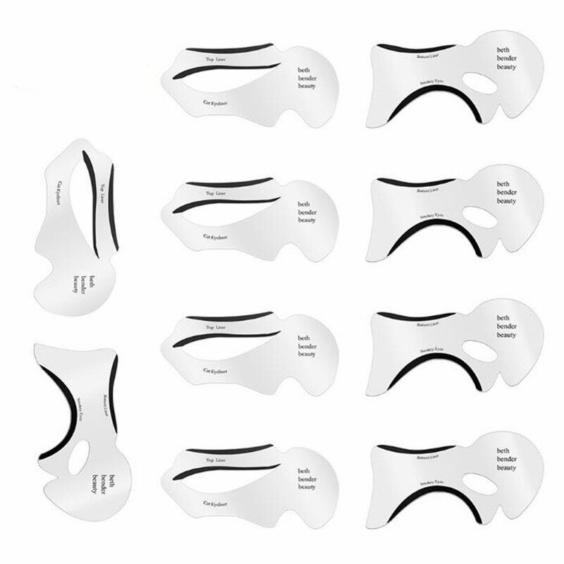 10 Cái Khuôn Kẻ Mắt Khuôn Kẻ Mắt Có Cánh Dụng Cụ Tạo Hình Khuôn Mẫu Khuôn Kẻ Mày Dụng Cụ Trang Điểm Phấn Mắt