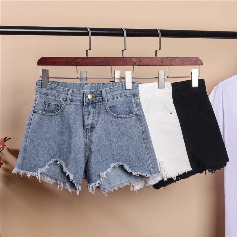 Summer Women ripped denim shorts high waist  jeans