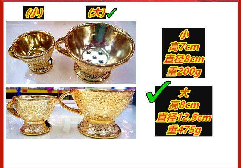 PRAYING CENSER 9寸 AA双耳土庄甘文烟炉 main image 1