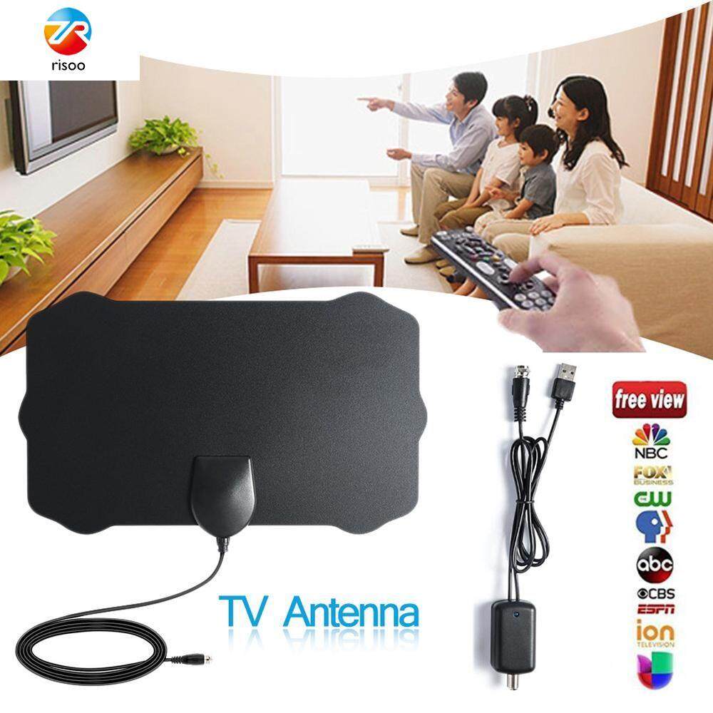 Risoo 300Km 1080 P Indoor Digital Antena TV Alat Penerima Sinyal Amplifier TV Radius Surf Fox Antena HDTV Antena Udara Mini Dvb-t/ t2