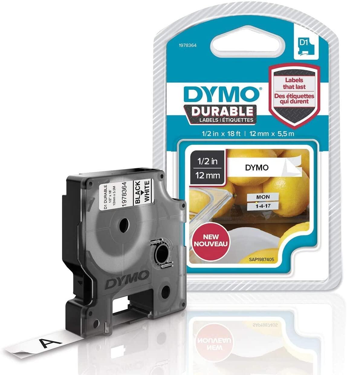 dymo printing black labels