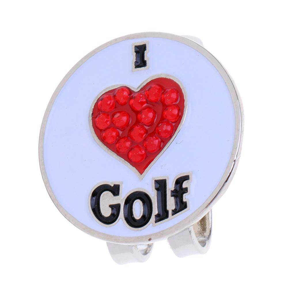 Baoblaze Golf Hat Clip with Detachable Golf Ball Marker -Heart Pattern