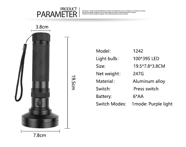Đèn UV Chính Hãng 51/100 Đèn LED Đèn Pin Đèn Pin An Toàn Đèn Phát Hiện Tia Cực Tím (Ánh Sáng Tím)