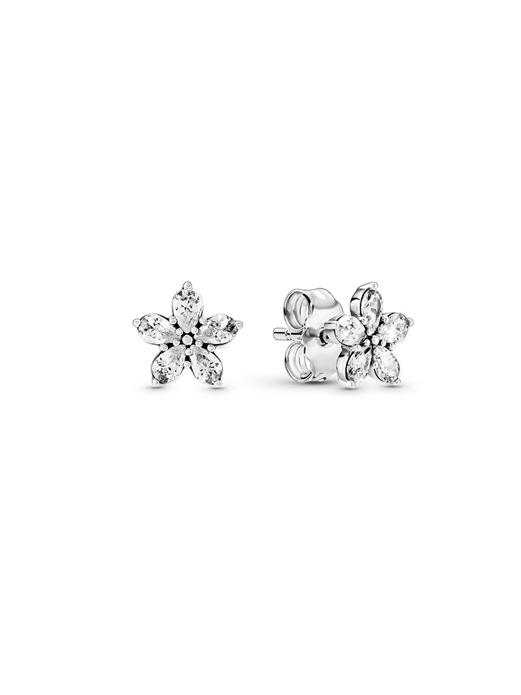Pandoraˉ Stud earrings Pandoraˉ 925 Silver Sparkling Snowflake Earrings ...