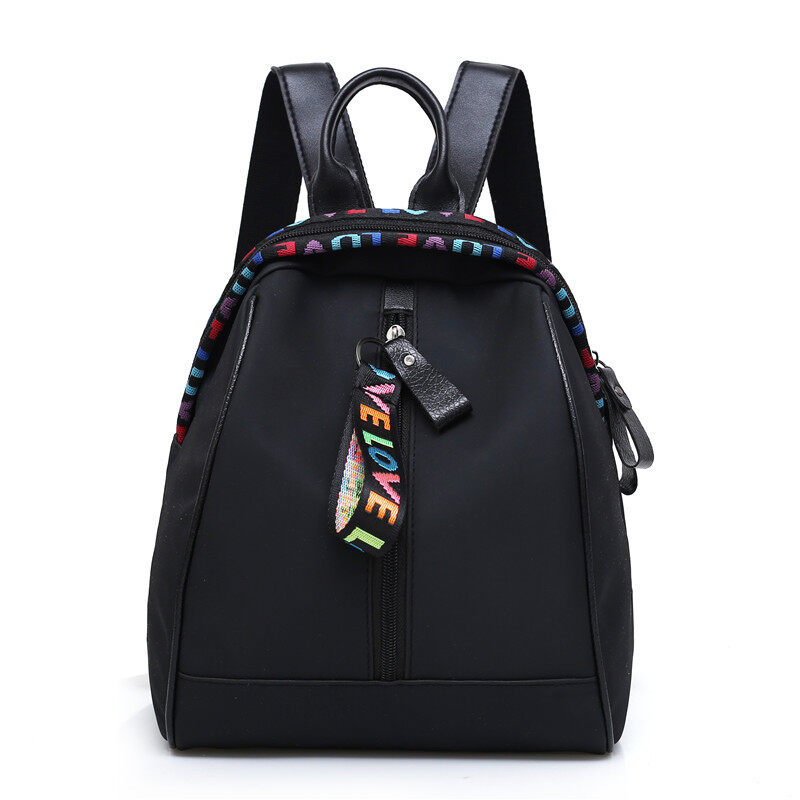 QFDI New women's bag Oxford cloth women's backpack Korean style solid color backpack student school bag