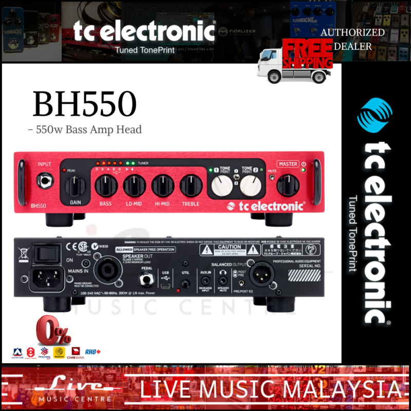 TC Electronic BH550 - 550 Watt Bass Amplifier Head (BH-550) Malaysia