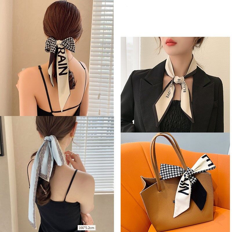 Dây Ruy Băng Buộc Tóc Bằng Vải Họa Tiết Đa Dạng Xinh Xắn Cho Nữ