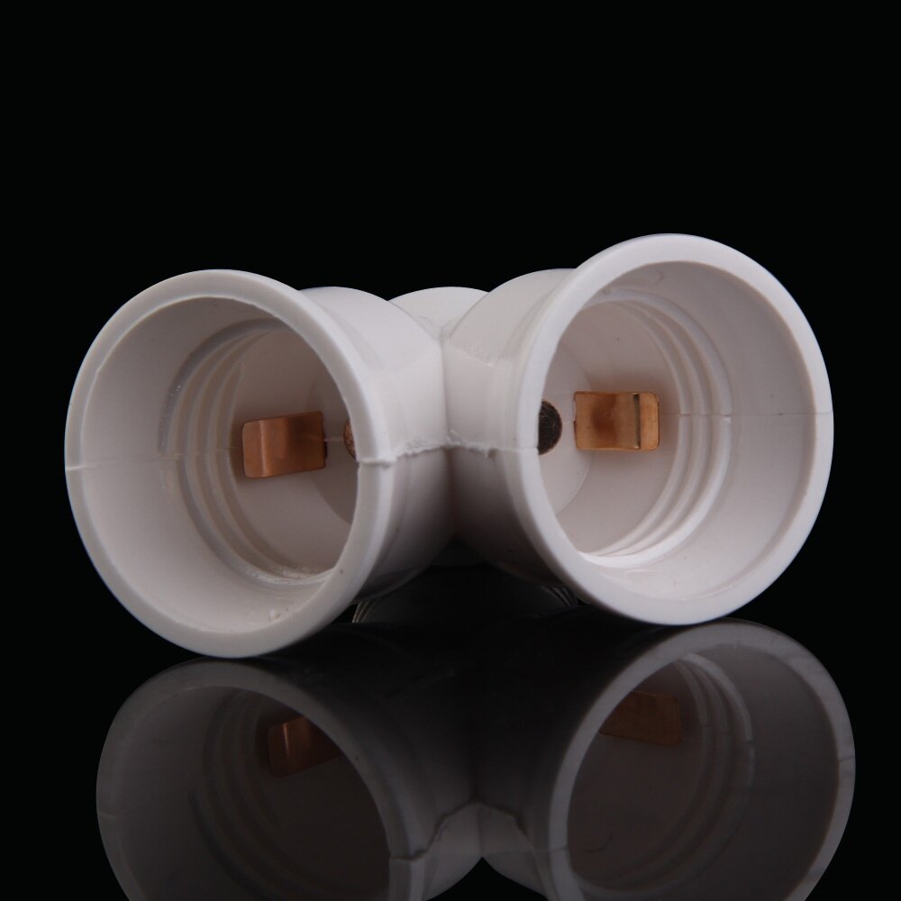 E27 Base Light Lamp Bulb Socket 1 to 2 Splitter Adapter Converter Socket