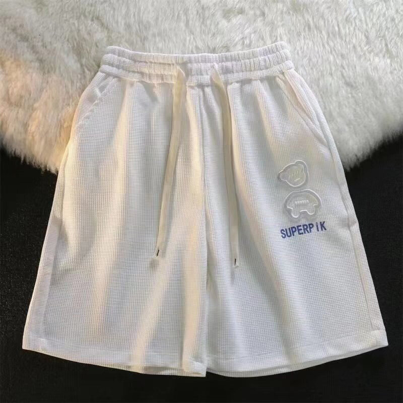 VUNC Summer ice silk men's shorts fat loose plus size beach pants five minutes pants casual big shorts