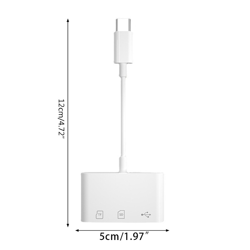 OTG Card Reader High-Speed USB 2.0 Docking Station Type-C to SD TF CF OTG Card Reader for Computer Expansion Headers