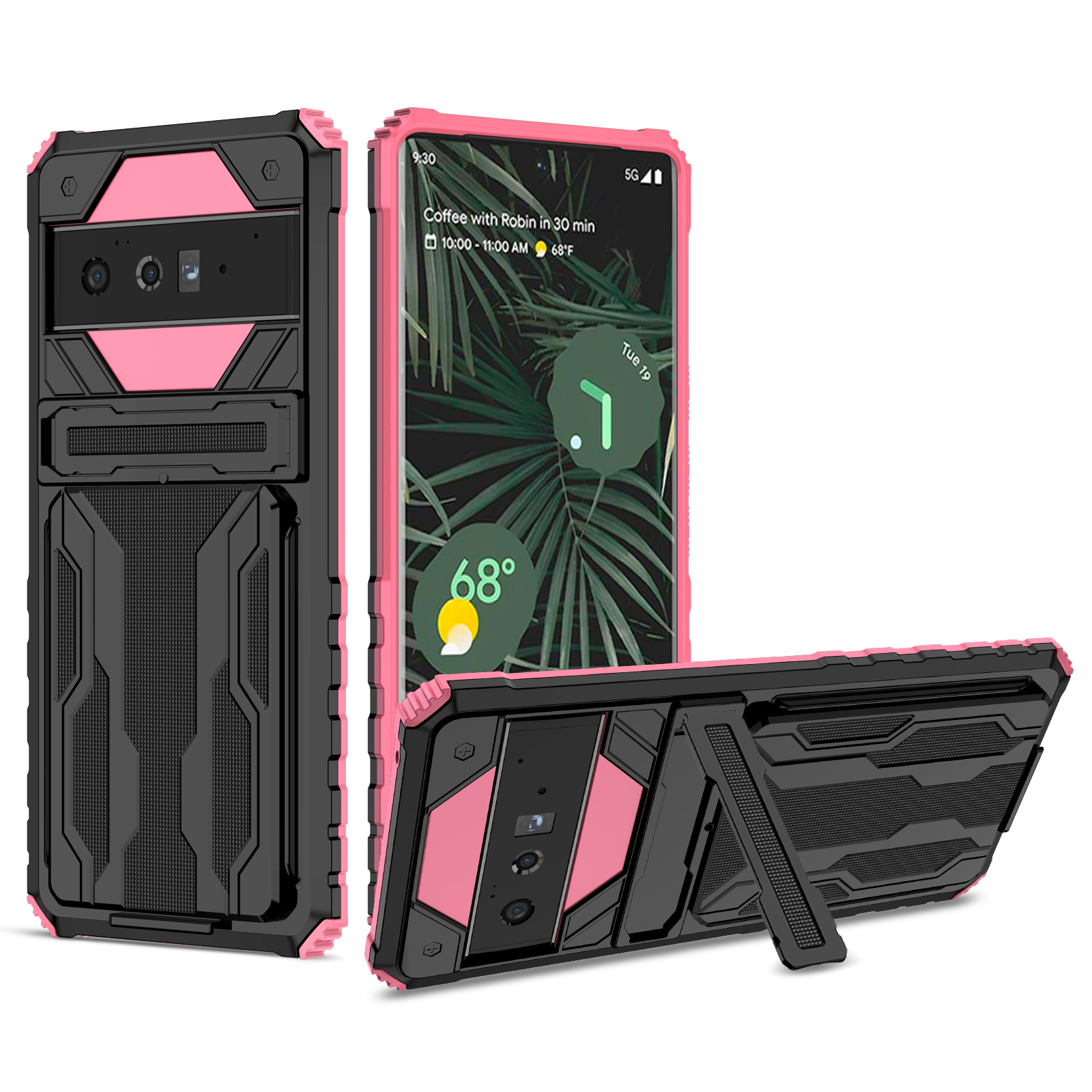 For Google Pixel 6 Pro Pixel 8 Pro Case Cover Rugged Shockproof Protective Card Slots Holder Hybrid Magnetic Kickstand Phone Case Cover