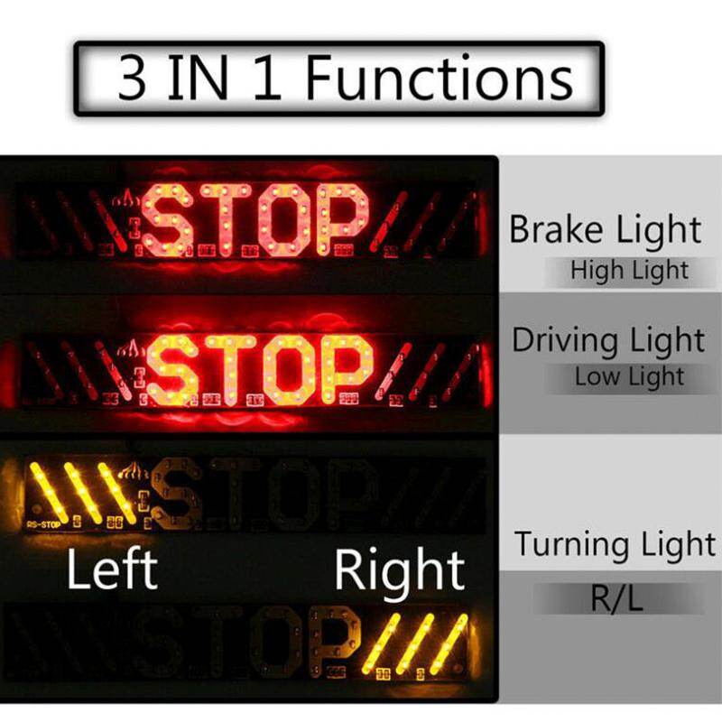 Akabs 51 LED Motorcycle Rear Tail Stop Brake Turn Signal License Plate Light DRL Lamp