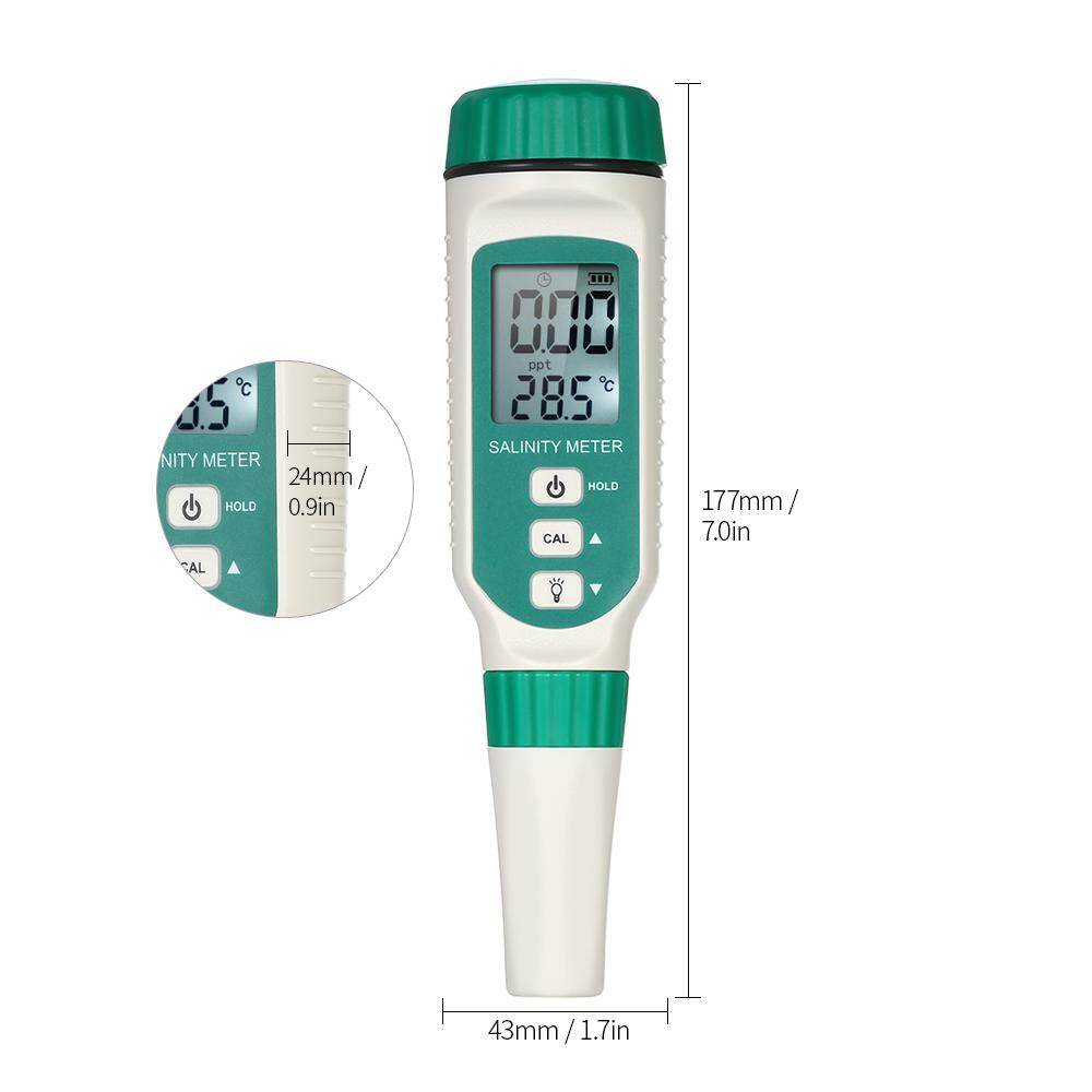 SMART SENSOR Portable Salinity Meter Handheld ATC Salinometer Halometer Salt Gauge Salty Brine Meter Seawater Salinity Refractometer Food Salinity Tester Meter