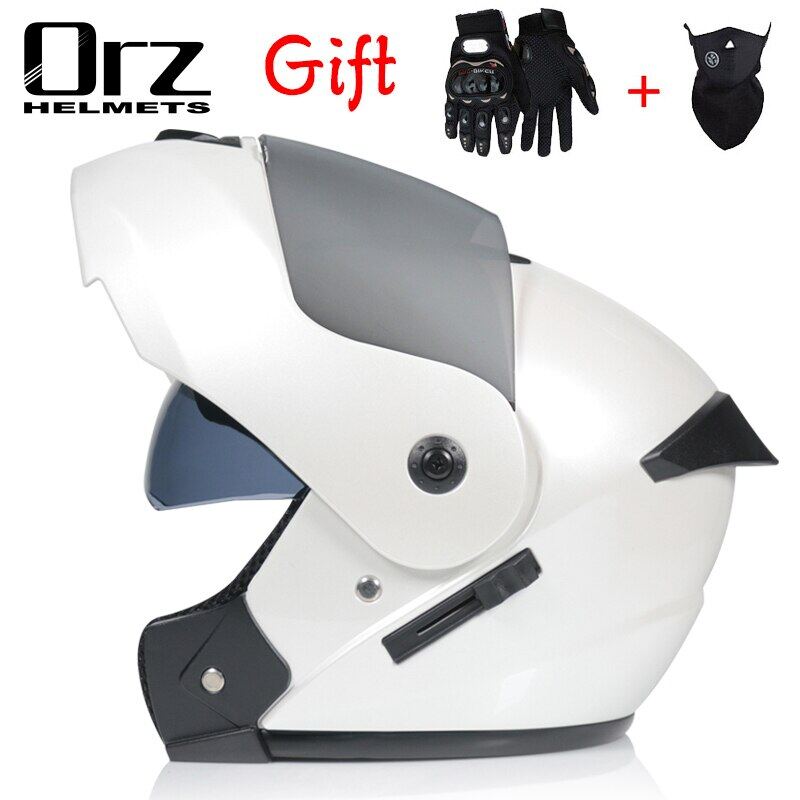 ORZ Motorcycle Helmets Flip Up Helmet Full Face Motorcycle Helmets Dot ...