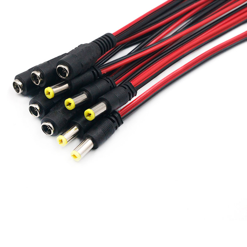 20pcs 5A DC 5.5*2.1 dây nguồn 5pcs DC dây nguồn DC đầu cắm đực 5.5*2.1mm nam và cổng kết nối cái