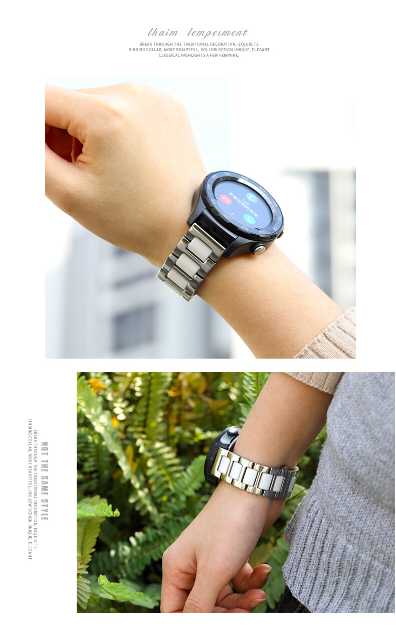 Ceramics Watch Band Strap for Ticwatch Pro 3 E2 S2 GTX