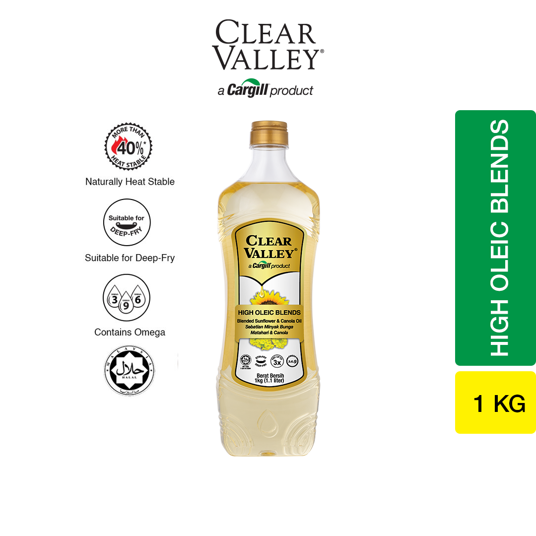 Clear Valley® High Oleic Sunflower and Canola Cooking Oil (1 kg/1.1 L