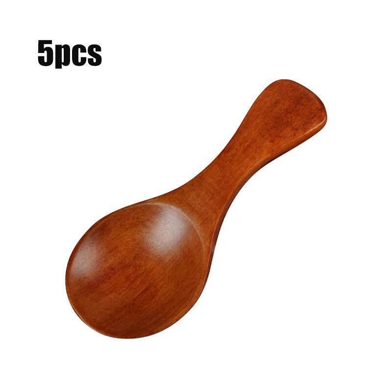 6 Wooden Scoop Teaspoon Coffee Kitchen Cooking Condiment Utensil Catering Spoon