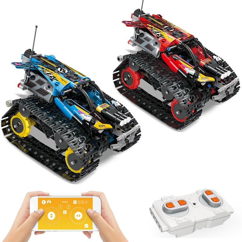 391Pcs Building Blocks Creator APP Remote Control Car With Tracks Red Kids Toy