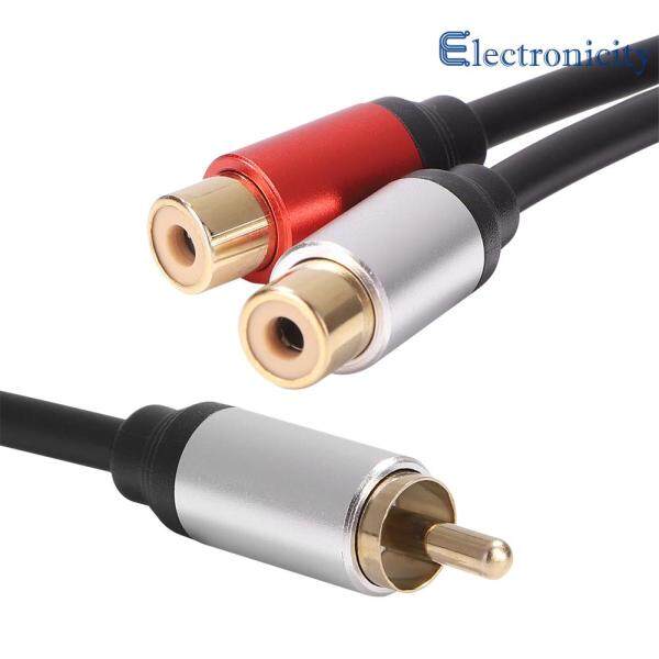 Metal 1 Male to 2-RCA Female Adapter Stereo Y Adapter Splitter Audio Cable Singapore