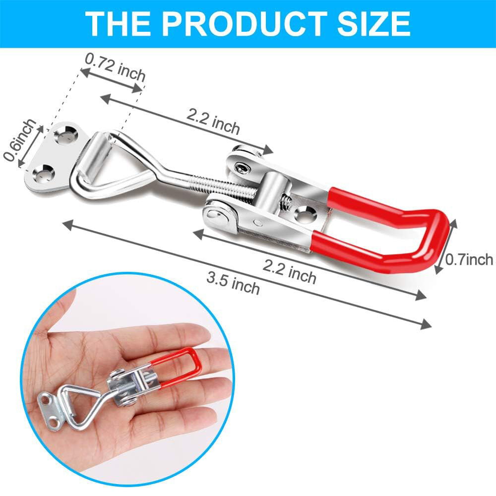 Adjustable Toggle Latch Clamp 4001, 330 Lbs 150Kg Holding Capacity Heavy Duty Quick Release Pull Latch Toggle Clamp for Tool Box Case