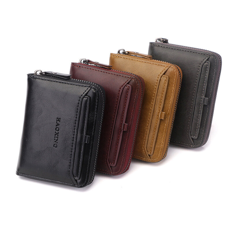 Men's Retro Short Wallet Business Wallet Multi-function Coin Purse