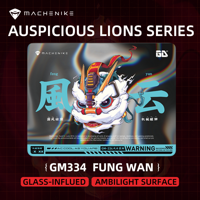 Machenike GM334 Gaming Mousepad Extra Large Glass Infused Gen2 neon