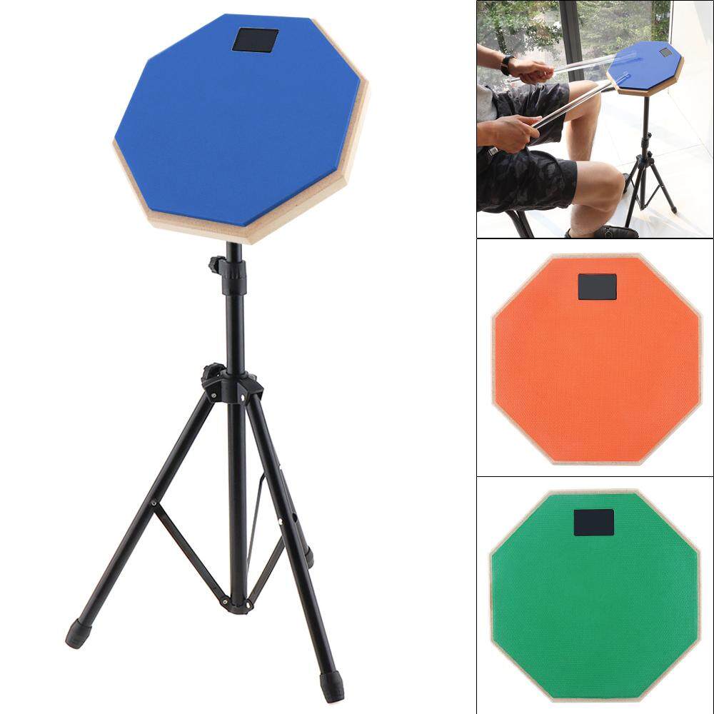 8 Inch Rubber Wooden Dumb Drum Practice Training Drum Pad with Stand 3 Colors